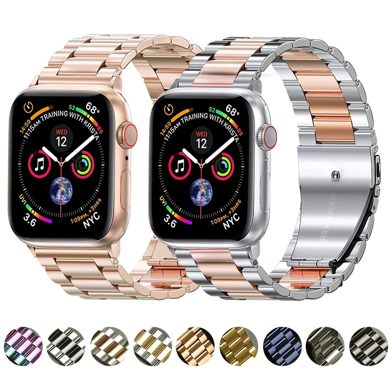 Metal Strap for Apple Watch Ultra 49mm 8 7 6 SE 5 4 3 Band 44/42/45mm  38/40/41mm Stainless Steel Bracelet for iwatch Series