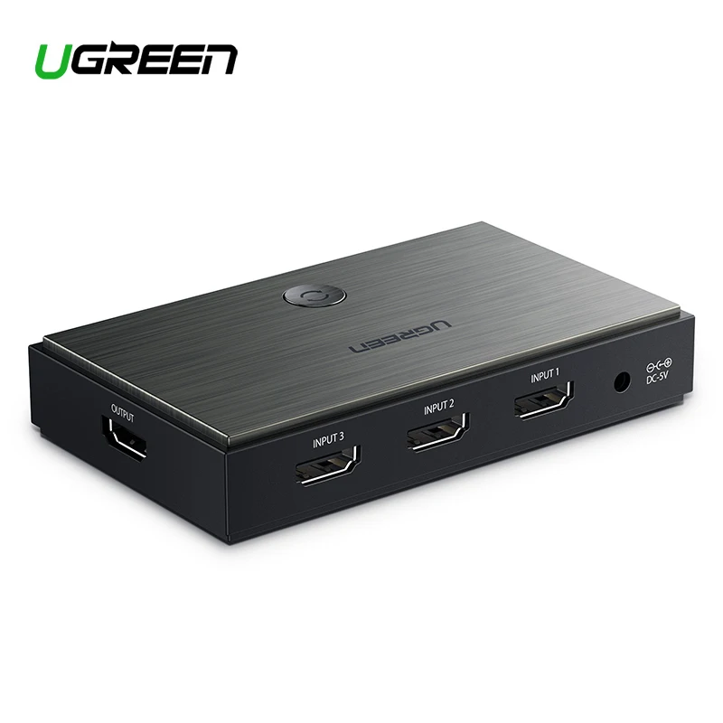 Ugreen HDMI 2,0 HDMI коммутатор 3 порта 4 к 60 Гц 3X1 для Mi Box PS4 nintendo Switch PC 3 в 1 выход 3 порта HDMI Switcher сплиттер