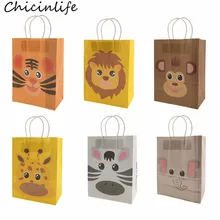Chicinlife 5 шт. бумага со слоном в виде обезьяны зебры тигра Льва