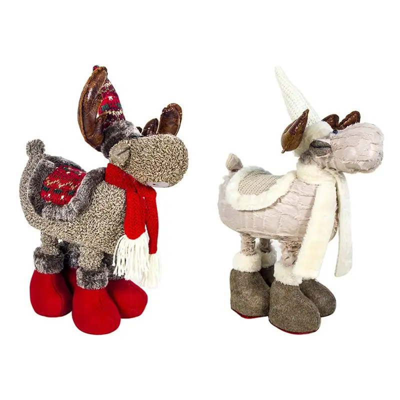 Рождественская плюшевая кукла-олень орнамент рождественские статуэтки подарок с Телескопические ножки мягкие игрушки животных