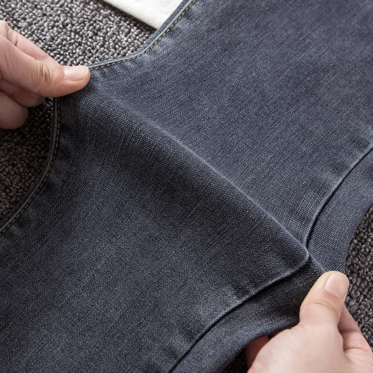 2019 корейская Высокая талия стрейч женские узкие джинсы высокого качества плюс размер мама джинсы для женщин серые женские джинсы femme
