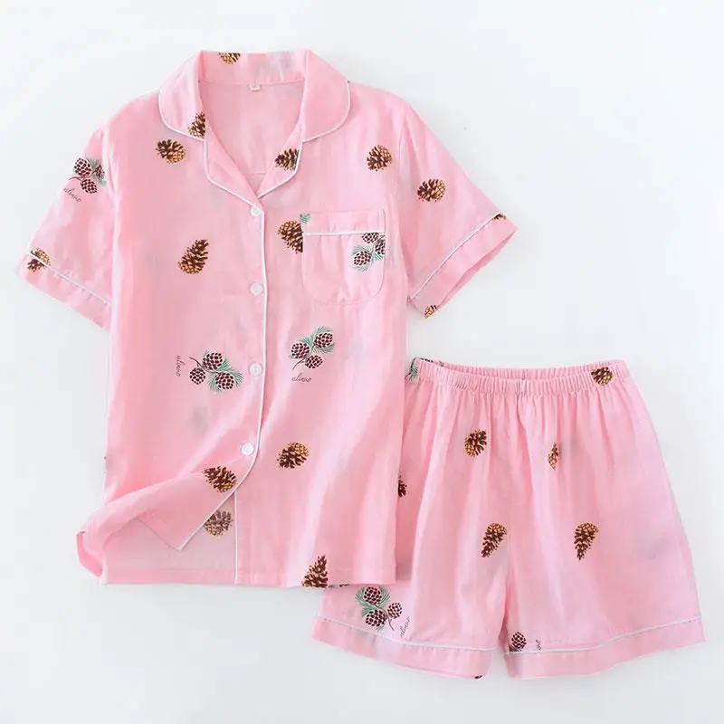 YZL-15 Short Pyjamas Women Cotton Short Sleeves Ladies Pajama Sets Shorts Japanese Simple Cute Cartoon Sleepwear Women Homewear - Цвет: YZL-15