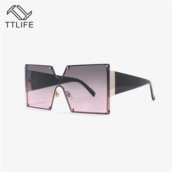 

TTLIFE Sunglasses Square Women Sun Glasses Female Eyewear Eyeglasses Plastic Frame Clear Lens UV400 Shade Fashion Driving New