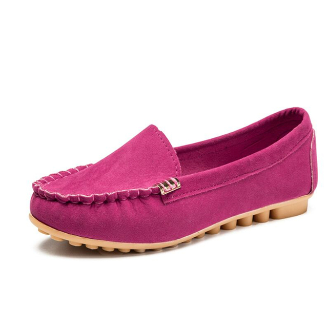 Flats Shoes Female Casual Loafers Shoes Slips Leather Flat Women's Spring Autumn Soft Round Toe Shoes