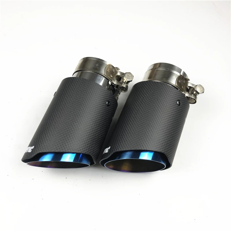 2 шт. Akrapovic выхлопные наконечники из углеродного волокна для автомобиля, карбоновый глушитель, выхлопная труба для универсальной выхлопной системы, автомобильные аксессуары