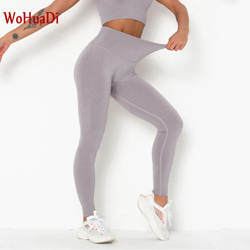 

WOHUADI New Yoga Pants Women Seamless Gym Leggings Workout Female Push Up Hip Fitness Running Knitted Sexy Breathable Sweatpants