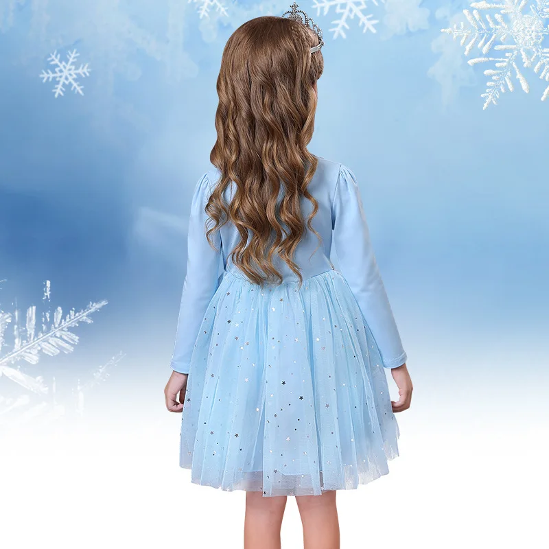 Winter Fleece Kids Clothes Frozen Elsa Anna Princess Warm Dresses Party Costume Vestidos Birthday Toddler Girls Outfits little girl skirt dress