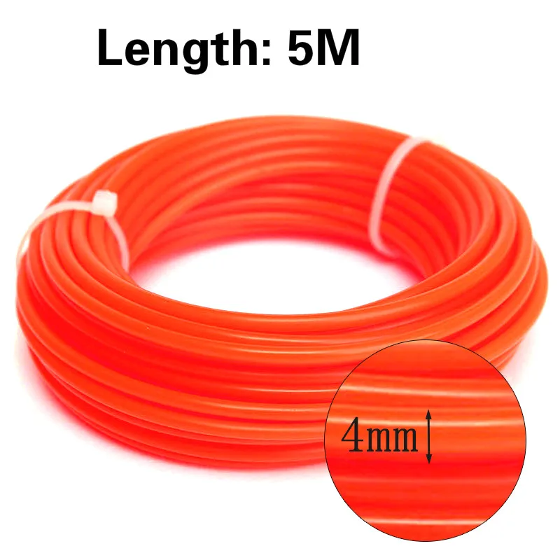 5M*4mm Strong Trimmer Strimmer Brushcutter Nylon Cord Line Wire String Rope Trimmer Rope Cord Wire String for Grass Strimmer