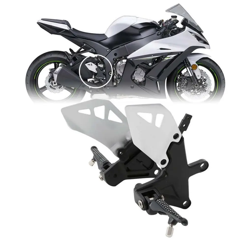 Мотоцикл Матовый Черный спереди педали для ног Кронштейны для Kawasaki Ninja ZX10R 11-17 для детей возрастом 12, 13, 14, 15, 16 лет