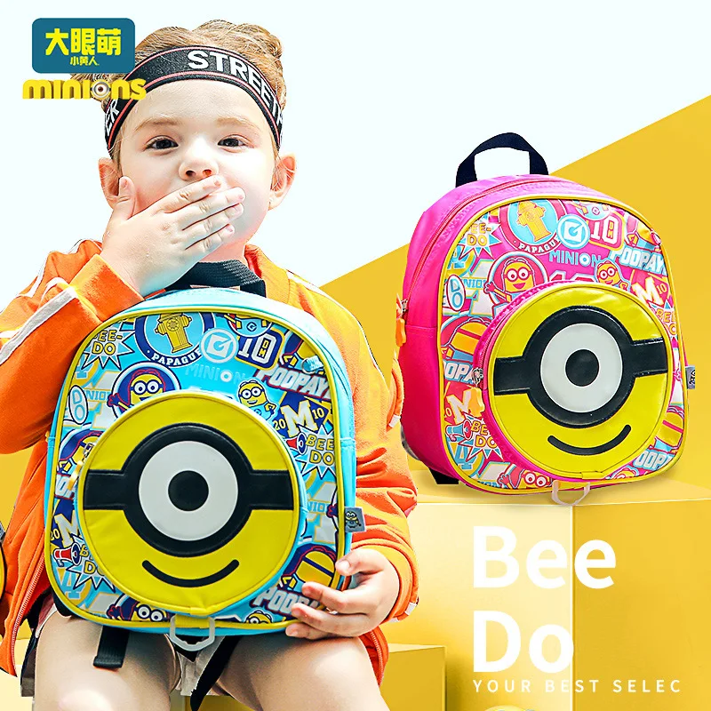 

Genuine Small Yellow People CHILDREN'S School Bag Cartoon Cute Baby Outing Breathable Backpack