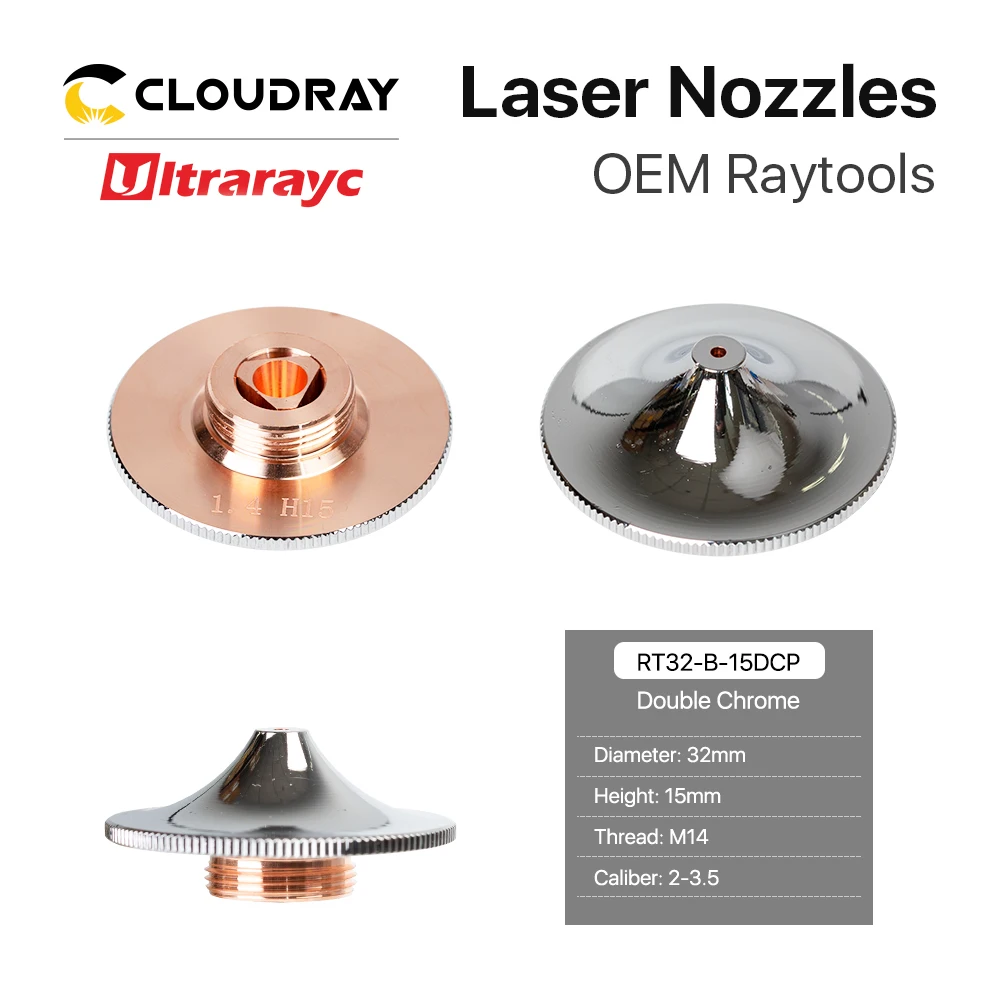 Ultrarayc Laser Nozzle for Raytools Single Double Chrome Plated Layers D32 Caliber 0.8mm-4.0mm