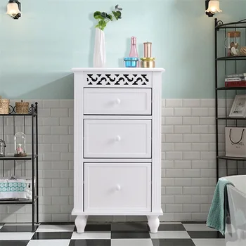 

GIANTEX Modern White Bathroom Cabinet Home Furniture Wood Kitchen Collection Storage Organizer Floor Cabinet HW57016