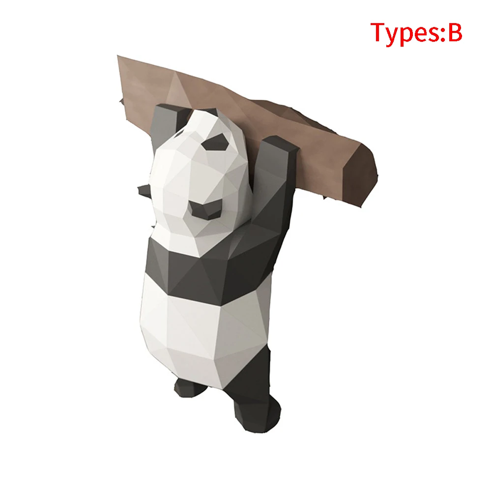 Украшение для дома, украшение для гостиной, ручная работа, сделай сам, подарок, детские игрушки, 3D геометрические бумажные, с пандой, модель, вечерние, для шоу, реквизит, на стену - Цвет: B