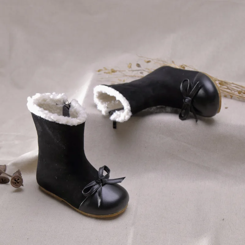 Ботинки для девочек; зимние туфли с бантиком для принцессы; детские зимние ботинки; детская теплая хлопковая обувь; детская повседневная обувь с боковой молнией; Botas