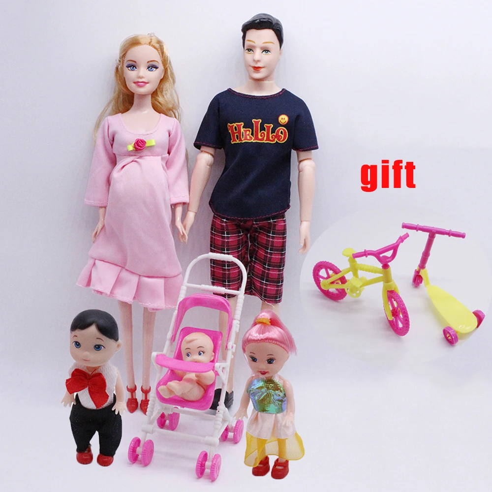 Bjd кукла 6 шт. набор счастливой семьи игрушки куклы для беременных большой живот куклы семейный костюм беременность кукла игровые наборы игрушки для девочек кукла,игрушки кукла лол куклы лол,кукла лол,глаза для игруше - Цвет: DOLL hello