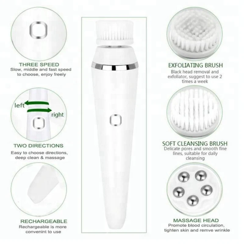 

Little Dolphin Facial Cleansing Brush Deep Cleaning Shrinking Pores Oil-control Firming Skin 3 In 1 Face Skin Care Device