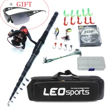 Карбоновая удочка combo 1,8-3 м лодка рок телескопическая палка с спиннингом приманка набор линия сумка путешествия Полюс