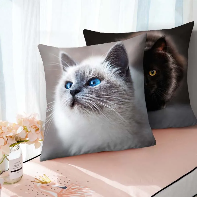 Fuwatacchi Cute чехол для подушки с кошкой 45x45 см канадская наволочка без волос дивана