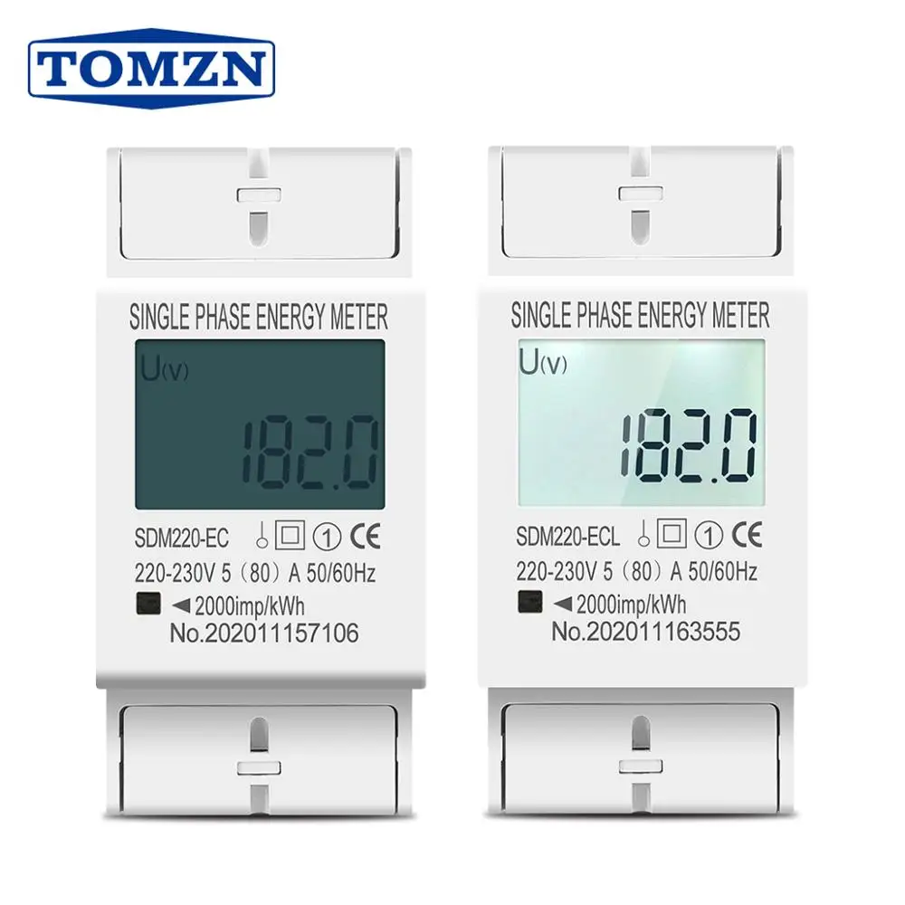 Compteur électrique monophasé 5-80 A 230v 50hz Compteur d'énergie