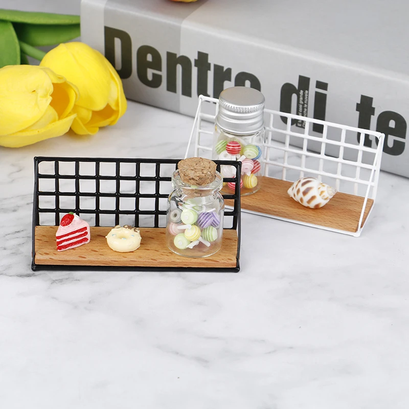 

1:12 миниатюрный кукольный домик, деревянная коричневая настенная полка для хранения с банками и яйцами, кукольный домик, кухонная мебель, аксессуары