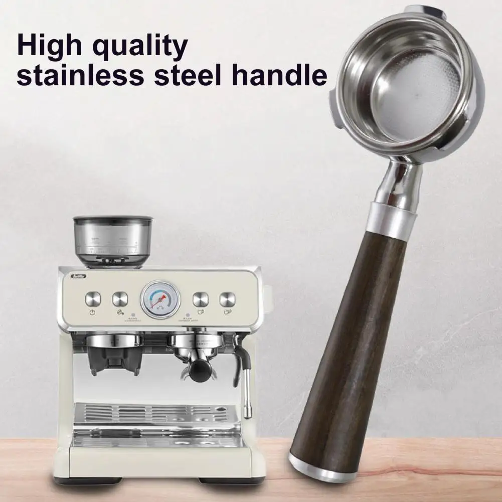 

3 Ears Lightweight Ultra-fine Mesh Espresso Portafilter with Wooden Handle for Barsetto BA101/BA102