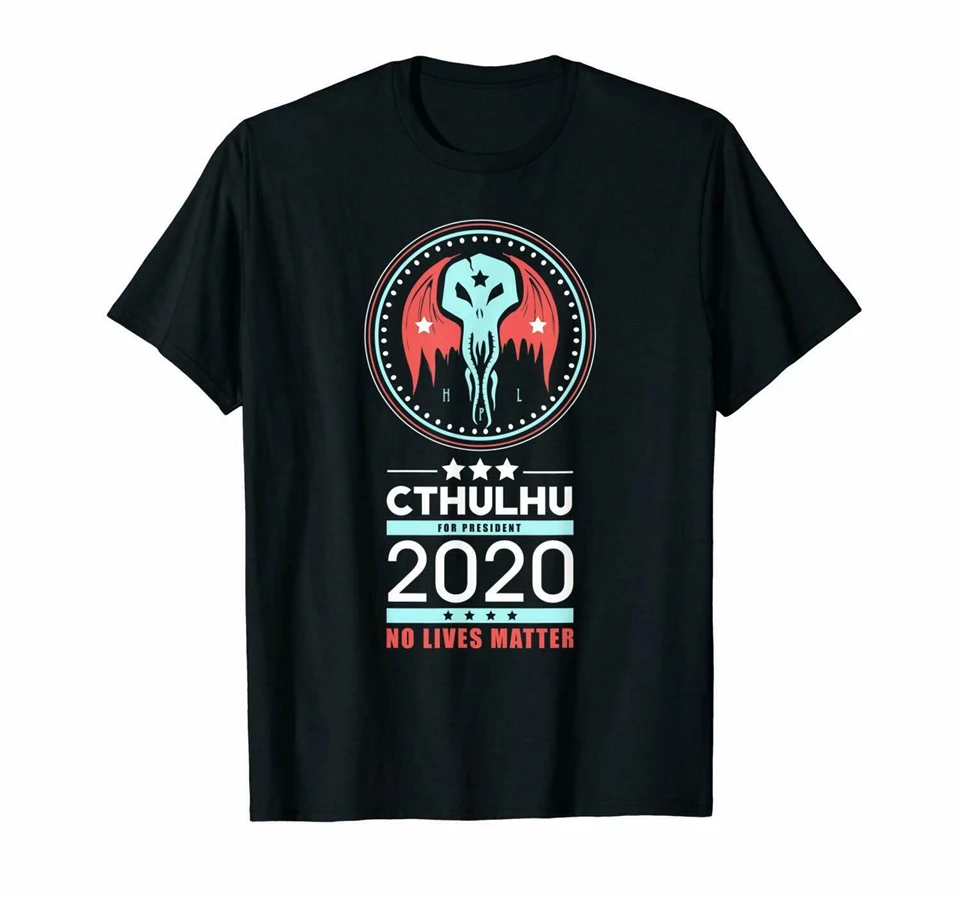 Черная футболка с надписью Vote Cthulhu For President 2020 No Lives Matter Political S-3Xl | Мужская одежда