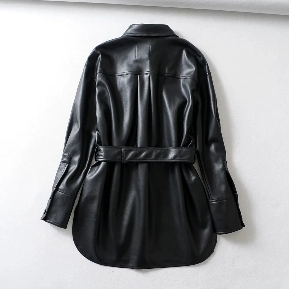 New  black Leather Jacket women PU biker jacket Streetwear Punk Motorcycle Faux Coat winter Korean jacke