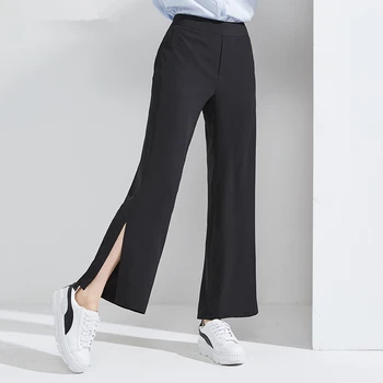

Women's Wide Leg Pants Ankle-Length Open-forked Summer and Autumn 2019 New Slim Leisure Slim Elegant Casual Chiffon Comfort