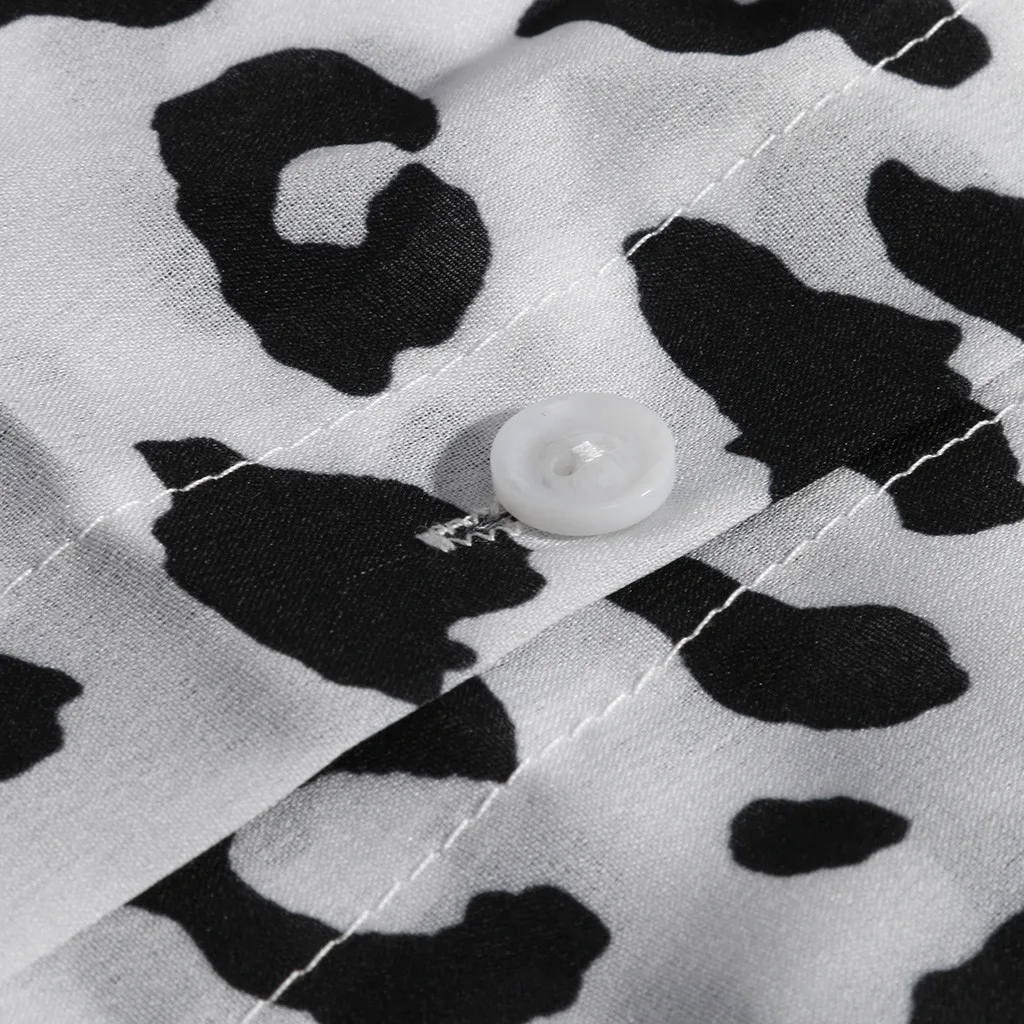Женская блузка плюс размер повседневные рубашки Mujer Свободные печати v-образным вырезом печати Кнопки Блузки пуловеры Топы Рубашки Femme Топ осень 8,6