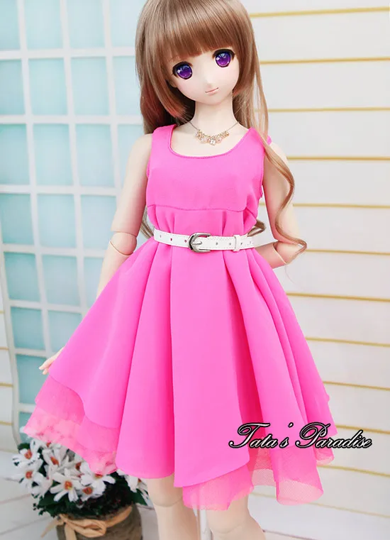 1 шт. bjd Кукла одежда юбка платье для 1/3 SD цельное розовое платье принцессы Высокая талия Мода bjd кукла s аксессуары
