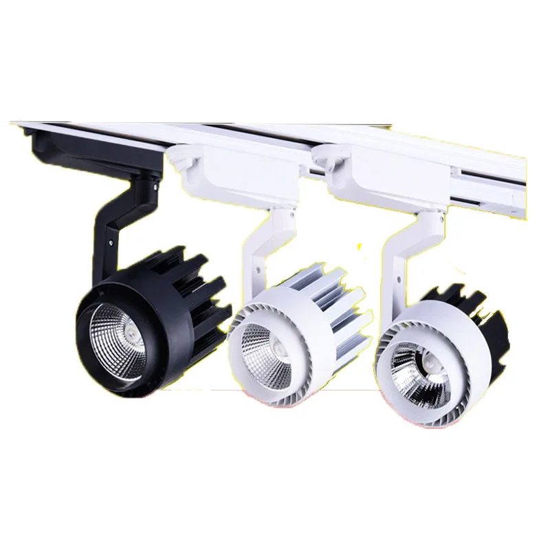

New black and white shell 3000K 4000K 6500K led track light 15W 20W 30W round clothing store store COB spotlights