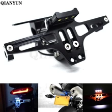 Универсальный Регулируемый кронштейн для номерного знака мотоцикла со светодиодный индикатором для Kawasaki ZZR600 ZXR400 Z750S ER-5 ZR750 ER6N ER6F