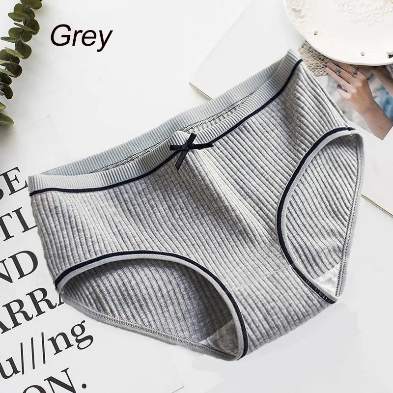 Grey VDOGRIR новые модные соблазнительные женские трусики бесшовные однотонные стринги женские трусы нижнее белье женские s Низкая талия с бантом трусы - Цвет: Grey