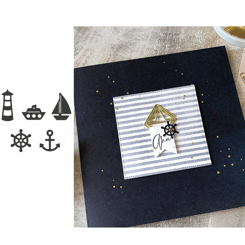 

Navigation Ship Rudder Metal Cutting Dies DIY Card Album Making Crafts Scrapbooking Embossing Template Cutting Dies 2019