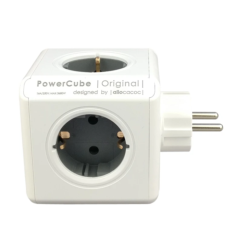 Allocacoc USB Socket Power Strip EU KR Plug Adapter 4 Smart Plug Outlets PowerCube Electrical 250V 3680W Extension home Office