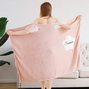 

Sexy Nightdress Wholesale Winter Coral Velvet Bathrobe Cute Suspender Bathskirt Pocket Sleepwear High Quality Keep Warm Homewear