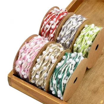

5Meter/Roll Jute Braided Ribbon Bow Handwork Christmas Wedding Decorative DIY Braided Beads Ribbon Crafts Gift Wrapping Supplies