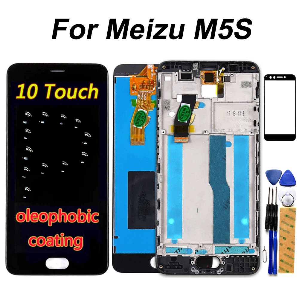 ЖК дисплей для Meizu M5S M612h экран с дигитайзером в сборе 10 точек касания олеофобное