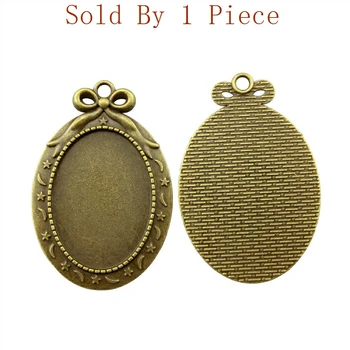 

1 Pieces 11X31mm Ellipse Glass Cabochon Base Setting Pendant Tray For Jewelry Diy Making