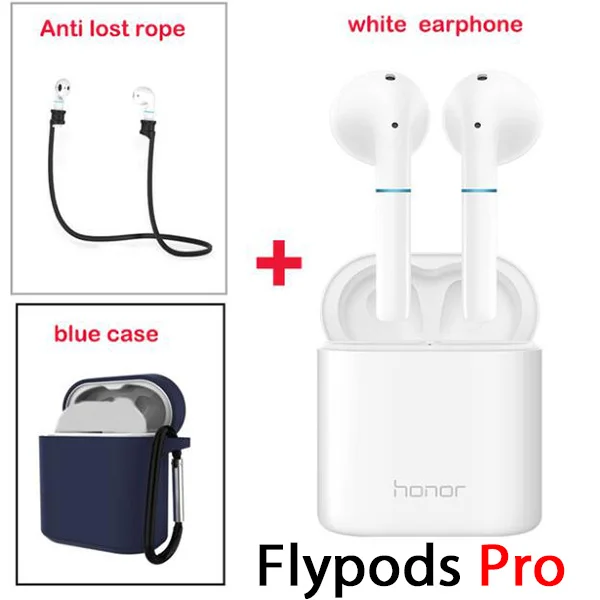 Оригинальные беспроводные наушники huawei Honor Flypods Pro, Hi-Fi HI-RES, беспроводное аудио, водонепроницаемые, IP54, Беспроводная зарядка, Bluetooth 5,0 - Цвет: Pro Wht n blu n rop