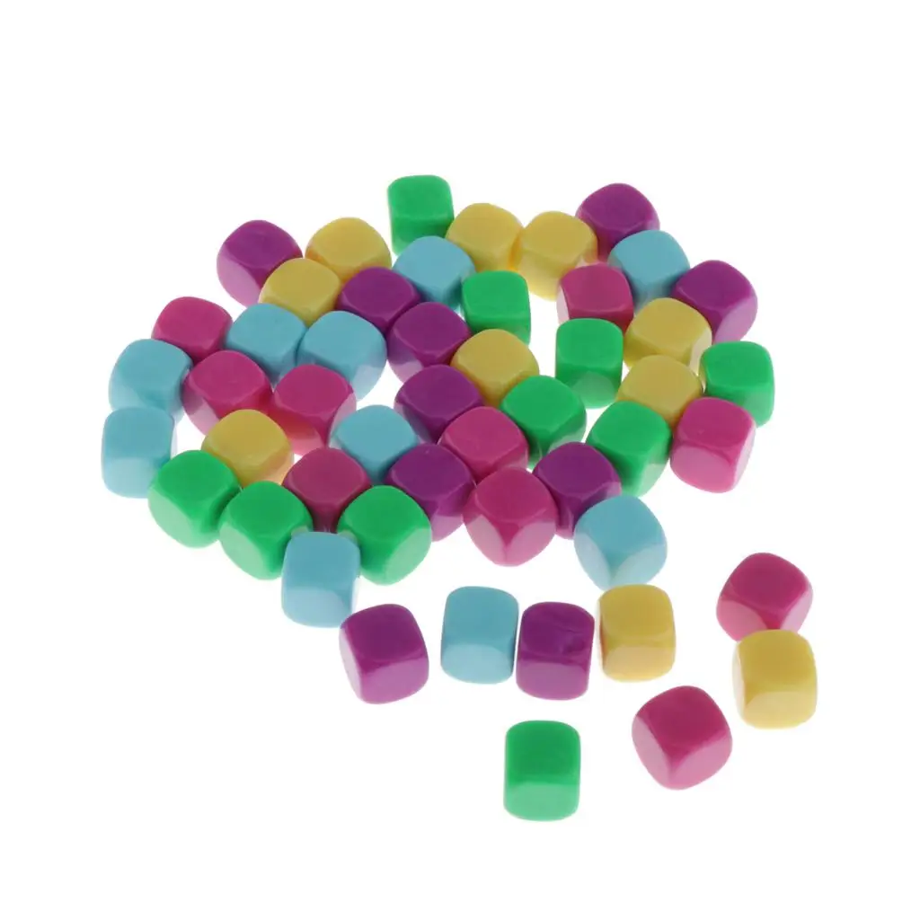 50 шт. круглые края пустые кубики D6 шесть сторонних RPG игральные кости подарок