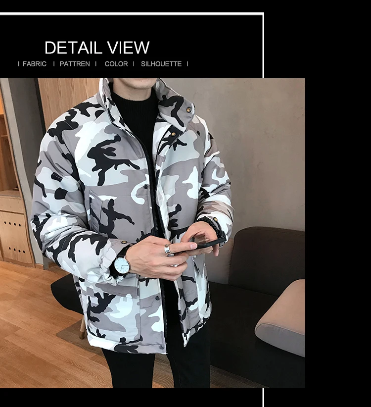 Парка мужская зимние камуфляжные куртки хлопковые Chaquetas Hombre модные парки мужские s Повседневная Верхняя одежда мужские куртки и пальто