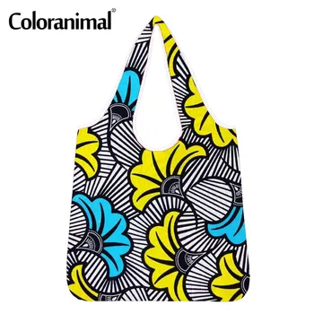 

Coloranima Protable Femme Shoulder Shopper Bag Large Capacity Grocery Bag Tribal Fabric Printed Women Eco-Friendly Bag Bolsa Hot