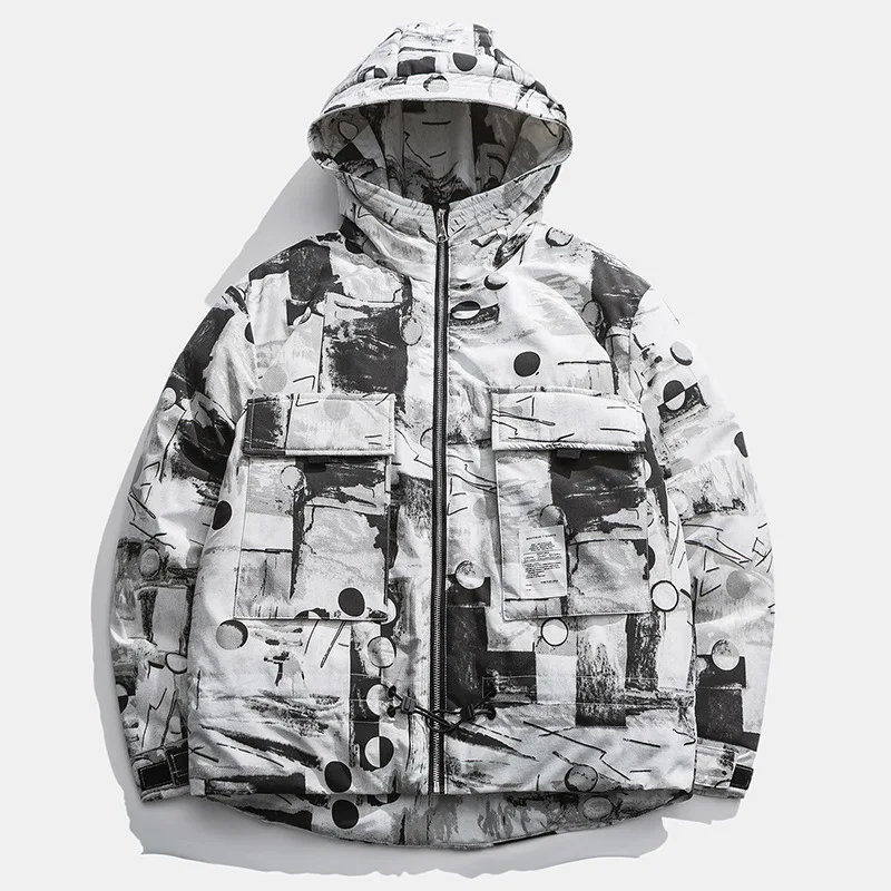 Даже шляпа хлопчатобумажная стеганая одежда мужская сохраняет тепло утолщение Непрерывная система Досуг время хлопок Свободное пальто Рабочая одежда