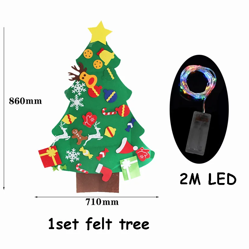 DIY светодиодный Войлок Рождественская елка Рождественские украшения 2019
