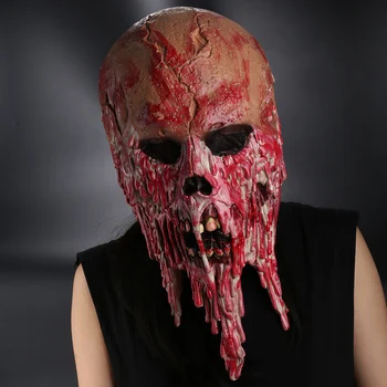 

Blood Color Skull Skeleton Cosplay Mask Halloween Zombies Scary Creepy Horrible Helmet Blood Horror Face Overhead Vampire Mask