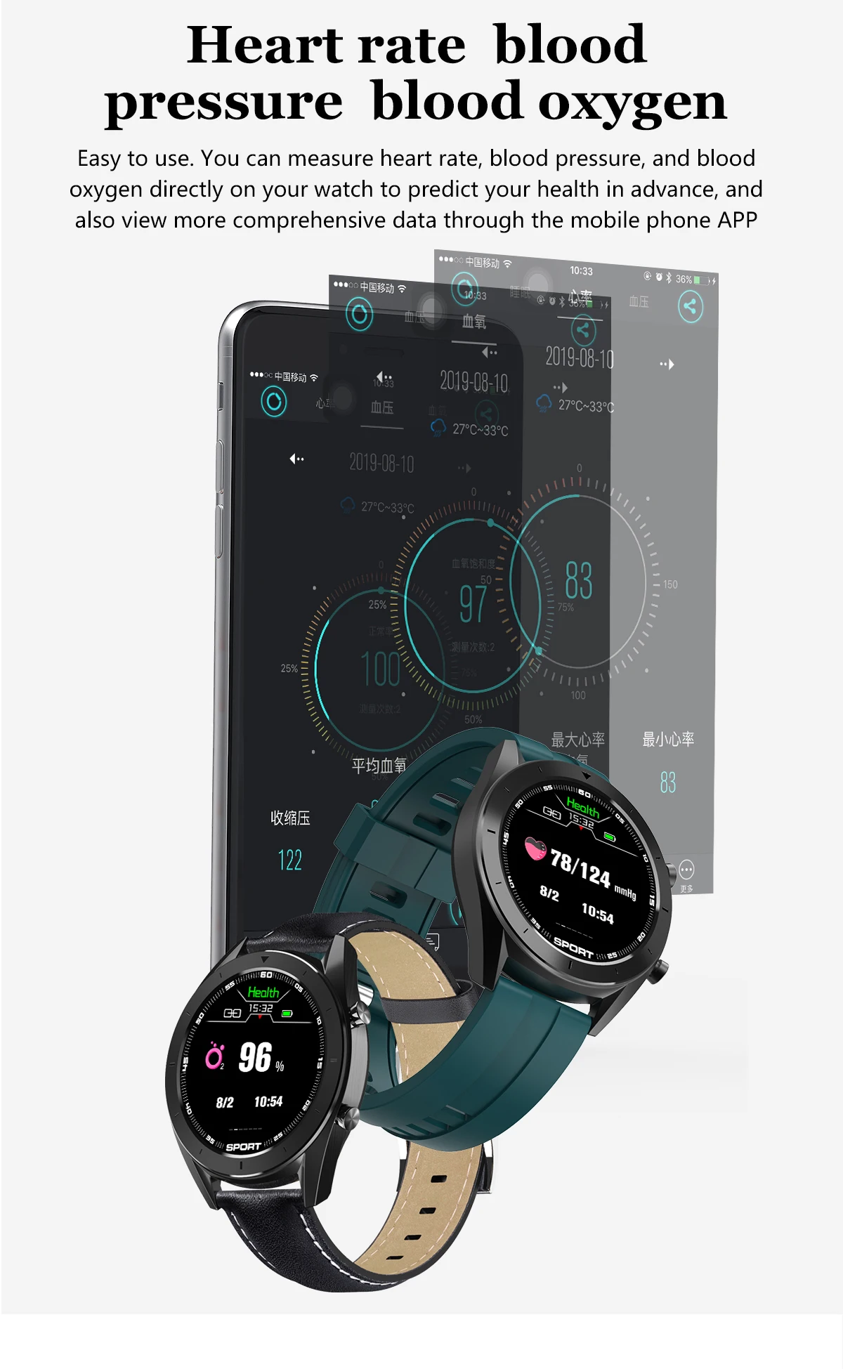 LYKRY DT99 умные часы бизнес мужские спортивные часы IP68 Водонепроницаемые пульсометр мониторинг сна фитнес-трекер для Xiaomi Iphone