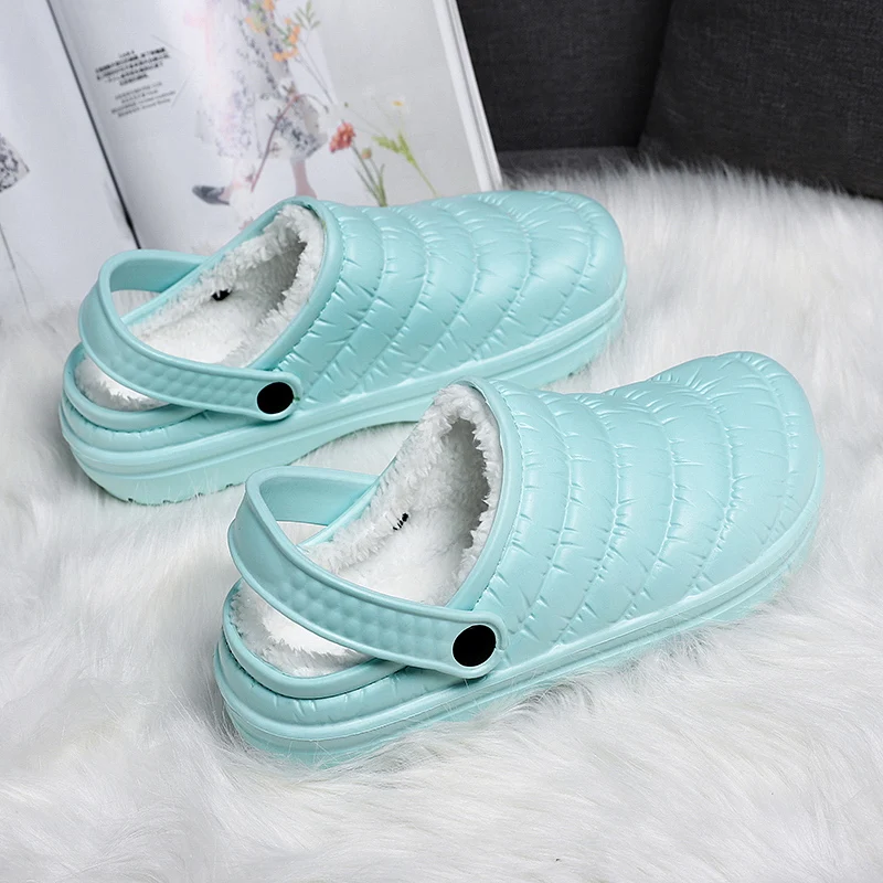 Pantoufles d'hiver pour hommes et femmes, pantoufles d'intérieur imperméables en fourrure, pantoufles chaudes en peluche, mocassins de chambre à coucher, chaussures de Couple pour la maison