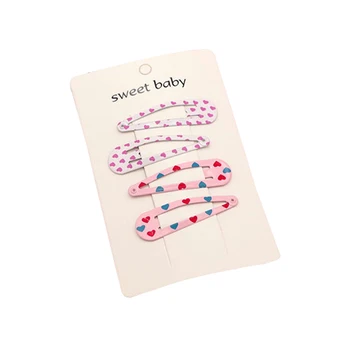 

4pcs Snap Floral Hair Clips for Hair Clip Pins BB Hairpins Color Metal Barrettes Baby Children Women Girls Styling Accessories