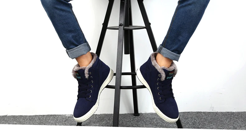 Winter Shoes Men Warm Plush Snow Boots For Man Big Size Outdoor Ankle Boots Man